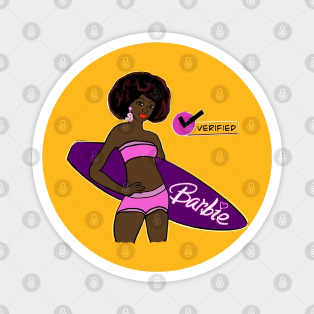 Verified Black Barbie Magnet by byEstherReid